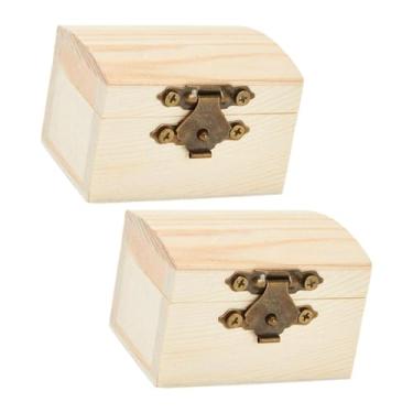 Imagem de Colaxi Conjunto de 2 caixas de madeira inacabadas, tipo do, para guardar pequenas joias, lembrancinhas, presentes e objetos de decoração. Ideal, Style a
