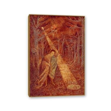 Imagem de Zeichn8u Remedios Varo Canvas Solar Music Posters Wall Art Surrealism Home Decor Remedios Varo Art Prints Pinturas Sala de Estar Quarto Presente Decoração de Parede 90x60cm (91.4x60.0 cm) Moldura teca