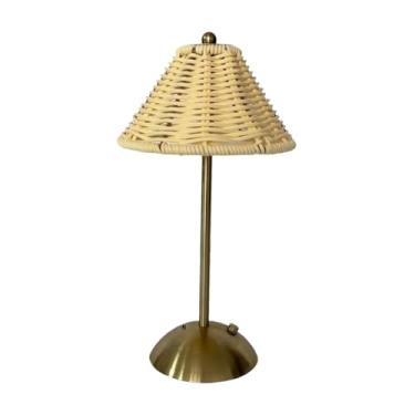 Imagem de predolo Luminária de mesa portátil, sem fio, recarregável, com controle por toque, luz noturna moderna para mesa de cabeceira, acessório decorativo para casa, Branco