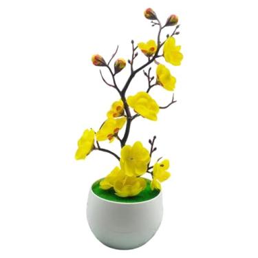 Imagem de Ｂｅｓｇａ Bonsai de flor de ameixa artificial, planta artificial em vaso, arranjo de mesa.