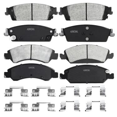 Imagem de Conjunto de pastilhas de freio a disco de cerâmica premium dianteiras traseiras adequadas para Chevy Silverado 1500 e GMC Sierra 1500 2014-2018, para Suburban, Tahoe, Yukon, Yukon XL 2015-2020, para