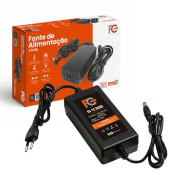 Imagem de Fonte de Alimentação 12V 3A FC Bivolt para Câmeras CFTV