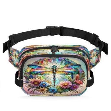 Imagem de Pochete colorida de libélula de vidro para mulheres e homens com alça ajustável, bolsa transversal, bolsa de peito, bolsa tiracolo, Cor 1