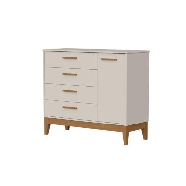 Imagem de Comoda Sapateira Flip 1 Porta 4 Gaveta Areia