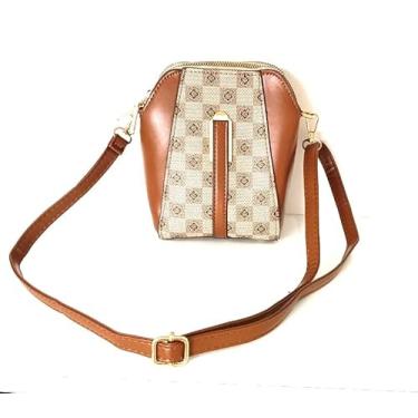 Imagem de Bolsa Crossbody Feminina Minimalista com Duplo Zíper - Bolsa Quadrada para Celular, Alça Ajustável Ombro/Mão, Estilo Coreano Moderno (Caqui)