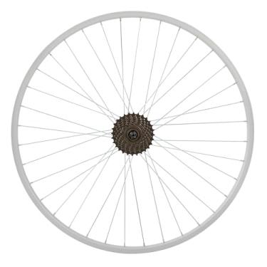 Imagem de Aro de bicicleta de liga Hiland de 66 cm x 4,4 cm adequado para pneu de 1,75 a 2,215 polegadas de largura e freio a disco, rodas MTB dianteiro e traseiro com roda livre de 7 velocidades, parafuso no