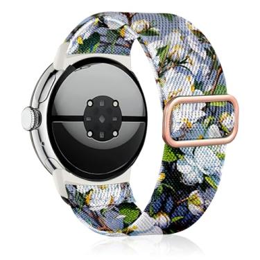 Imagem de Zspoly Pulseira de nylon compatível com Google Pixel Watch 1/2/3/4 (41 mm), pulseiras elásticas ajustáveis de substituição para Pixel Watch 4 masculino/feminino