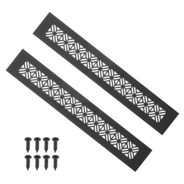 Imagem de PATIKIL Capa de ventilação de porta de 30 x 5 cm, 2 peças de capa de ventilação de grade de alumínio resistente com parafusos de montagem para porta de guarda-roupa de armário, preta