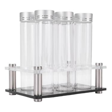 Imagem de Cryfokt Tubos de Armazenamento de Grãos de café Elegantes Frascos de Vidro Transparente Com Base Acrílica para Decoração de Casa e Cafeterias, 6 Peças para Cantos de café DIY Em Casa (S)