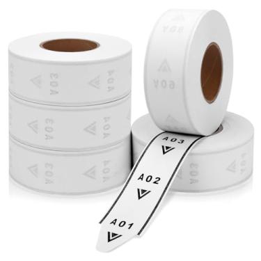 Imagem de 5 rolos de rolo Take a Number Ticket 2 dígitos 10.000 contagem A00-E99 número papel branco para sistema de chamada de fila de distribuição de bilhetes