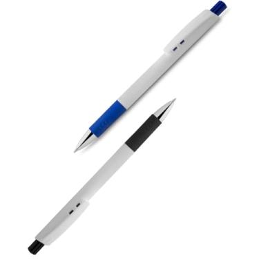 Imagem de Caneta Esferográfica Retrátil Executiva, Metal e Plástico, Escrita Azul, Acabamento Fosco, Grip Metálico, 0.7mm, Cilíndrica, Para Escrita Geral, 14cm (Azul e Preto 2)