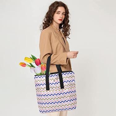 Imagem de Sacola grande à prova d'água para mulheres, bolsa de viagem extra larga dobrável para praia, bolsa de mão grande e durável para fim de semana, ondas brancas