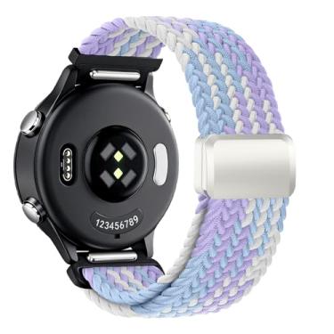 Imagem de Pulseira magnética de nylon trançado de liberação rápida de 22 mm compatível com Garmin Vivoactive 4, Venu 3/Venu 2, Forerunner 255/255/265/935/945, alça elástica para estilos de vida ativos