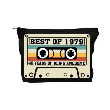 Imagem de Bolsa De Maquiagem Feminina Retrô Com Design De Fita Cassete 1979, Nec