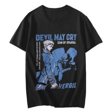 Imagem de Camiseta Feminina Com Estampa Devil May Cry, Estilo Retrô Casual, Mang