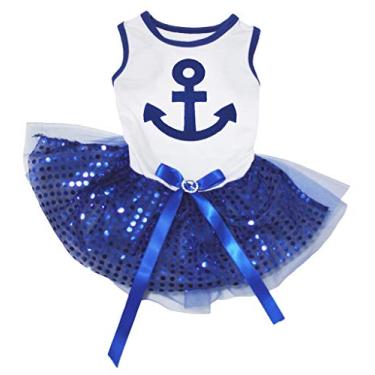 Imagem de Petitebella Sailor Anchor Cachorro VestidoPetitebella Large azul OX-IB5C-BTTR