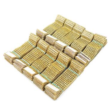 Imagem de Acouto Anéis de Guardanapo de Casamento 50 Pçs 8 Linhas Cadeira Faixa Guardanapo Anéis Malha Envoltório Fita Casamento Tira Decorações de Mesa Casa & Cozinha (100 unidades)