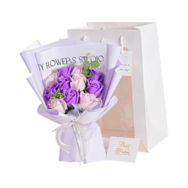 Imagem de MotiveTech Arranjo floral romântico com flores preservadas que dura de 2 a 3 anos. Rosa eterna para o Dia dos Namorados, Dia Mães, da Avó, Namorada, Violento