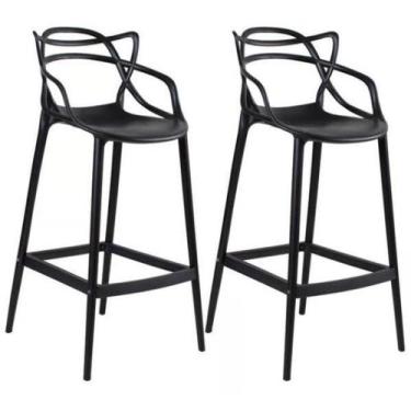 Imagem de Kit C2banqueta Baixa Masters Allegra - 66 Cm - Preto - UNIVERSAL MIX