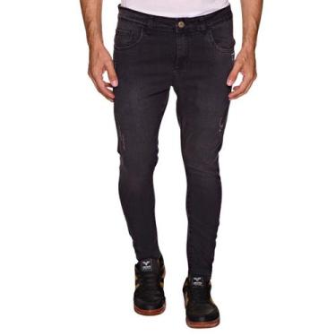 Imagem de Calça Masculina Skinny Preto Barra Desfiada - Btxmoda&Co, Preto, 46