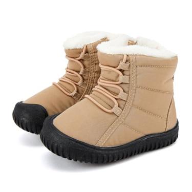Imagem de BMCiTYBM Botas De Neve Para Bebês Meninos Meninas Inverno Infantil Sapatos Antiderrapantes 6 9 12 18 24 Meses Pele Sintética Marrom Tamanho 6-12 Meses Infantil