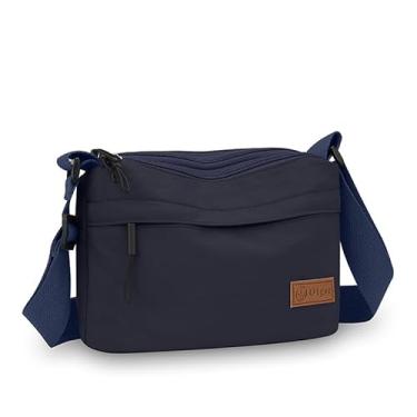 Imagem de Bolsas transversais para mulheres, pequenas, de nylon, leve, casual, para trabalho, viagens diárias, Azul escuro