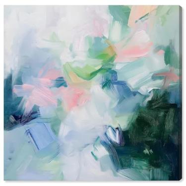 Imagem de Art Remedy Tela de folha verde tranquila arte colorida moderna, envolvida em galeria, 76 cm x 76 cm