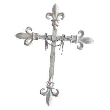 Imagem de oshhni Cruz de metal decorativa para parede, ornamento, peça central para coleção, decoração para casa, arte de parede para quarto estilo fazenda, escritório