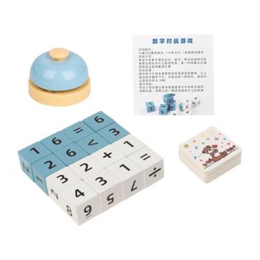 Imagem de Dynwave Brinquedo educativo de matemática com blocos de madeira para desenvolver a coordenação fina. Jogo de tabuleiro compacto para crianças. Ideal