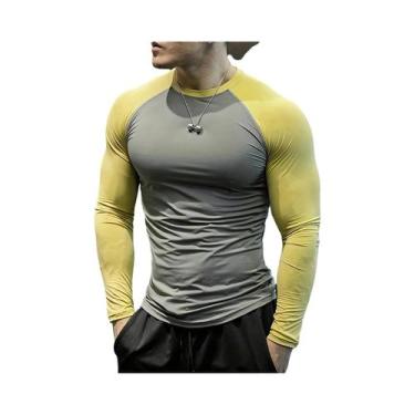 Imagem de Camiseta De Compressão Masculina De Secagem Rápida Para Treino De Fute