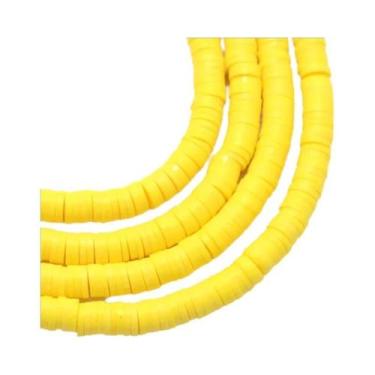 Imagem de Contas De Argila Polimérica Vermelho Laranja, Discos Planos Redondos H