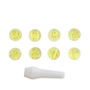 Imagem de Carimbos flork amarelo kit com 9 peças bluestar