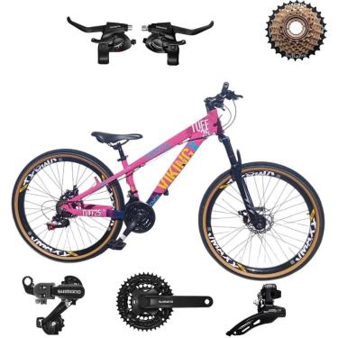 Imagem de Bicicleta 26 VikingX T25 21v Shimano Avançado Freeride Pneu Aro 26 Balão Faixa Amarela-Unissex