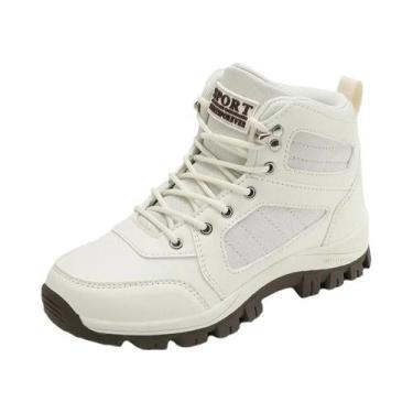 Imagem de Tênis Feminino Branco Impermeável Respirável Antiderrapante Para Corri