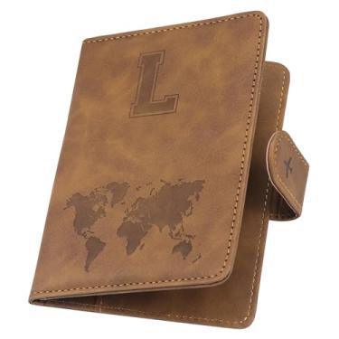 Imagem de ILIYAH Porta-passaporte personalizado – Capa para passaporte com bloqueio RFID, acessório essencial de viagem unissex, Marrom G, 11*1*15cm, Casual