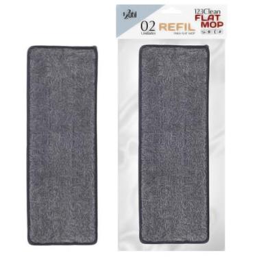Imagem de Refil Mop Flat Microfibra Rodo Mágico Lavável com 2 Unidades - 123 Úti