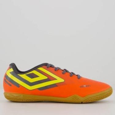Imagem de Chuteira Umbro Action Futsal Juvenil Laranja-Unissex