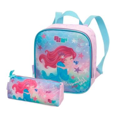 Imagem de Lancheira Térmica + Estojo Pack Me Mermaids Are Real Lilás