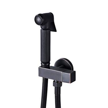 Imagem de Pulverizador de bidê portátil para vaso sanitário com água fria única, conjunto de pulverizador de fraldas de pano de banheiro montado na parede, kit de pulverizador de bidê de banheiro de latão para