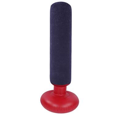 Imagem de Saco de pancadas inflável coluna de boxe 63 polegadas de altura saco de areia autônomo de PVC espesso para adultos crianças treinamento fitness protetores de mão de tecido flocado