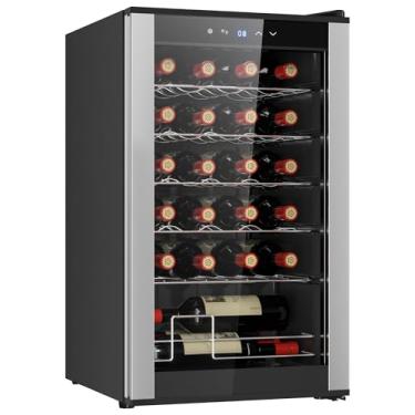 Imagem de Koolatron Refrigerador de vinho termoelétrico WC24 capacidade de garrafa 24 com controles de temperatura digitais - livre de vibração e poder de resfriamento silencioso, 5 prateleiras removíveis, preto (24 garrafas)