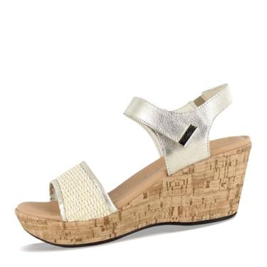 Imagem de NAOT Sandália feminina de verão, Ráfia dourada/bege, 9-9.5