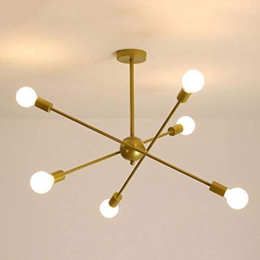 Imagem de Lustre Sputnik | Luminária de teto suspensa moderna de meados do século | Luminárias pendentes industriais para sala de estar, ilha de cozinha, quarto, hall de entrada, corredor, casa de cam