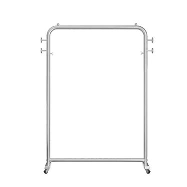 Imagem de KEG801302 Cabide de chão de luxo leve para corredor para casa simples suporte de sol estudante dormitório quarto cabideiro multifuncional com suporte de chapéu de rodas (prata, 100 cm)