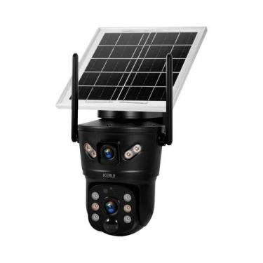 Imagem de Câmera Solar À Prova d'Água 6MP 4G SIM WIFI Com Dupla Lente Para Vigil