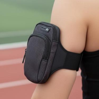 Imagem de Capinha Braçadeira Esportiva Suporte Porta Celular Para Braço Corrida Bike Academia Prova De Água Resistente Com Regulagem Premium