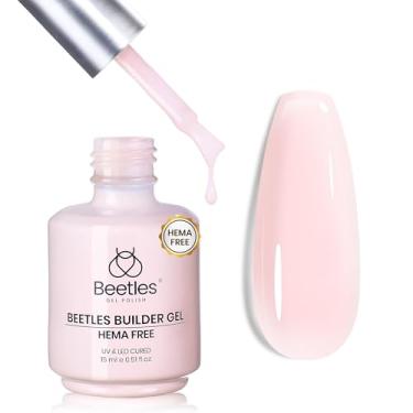 Imagem de Beetles Builder Gel para unhas sem HEMA, 14,5 g 8 em 1 gel de unhas rosa gelatinoso para fortalecer unhas e construir unhas ápice UV e lâmpada LED curada DIY salão em casa para mulheres iniciantes