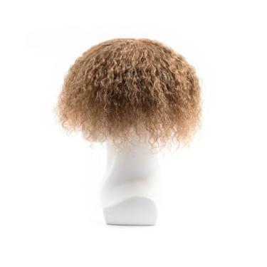 Imagem de Aplique de testa Unidade de sistema cabelo humano peruca masculina renda completa 15mm prótese masculino encaracolado respirável