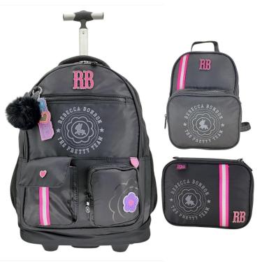 Imagem de Kit Mochila de Rodinha Lancheira e Estojo 24544 - Juvenil-Feminino