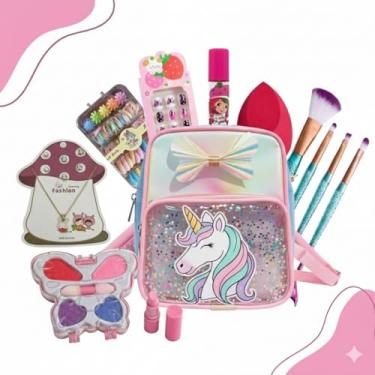 Imagem de Kit Maquiagem Infantil 36 Peças Hipoalergênico – Mini Mochila